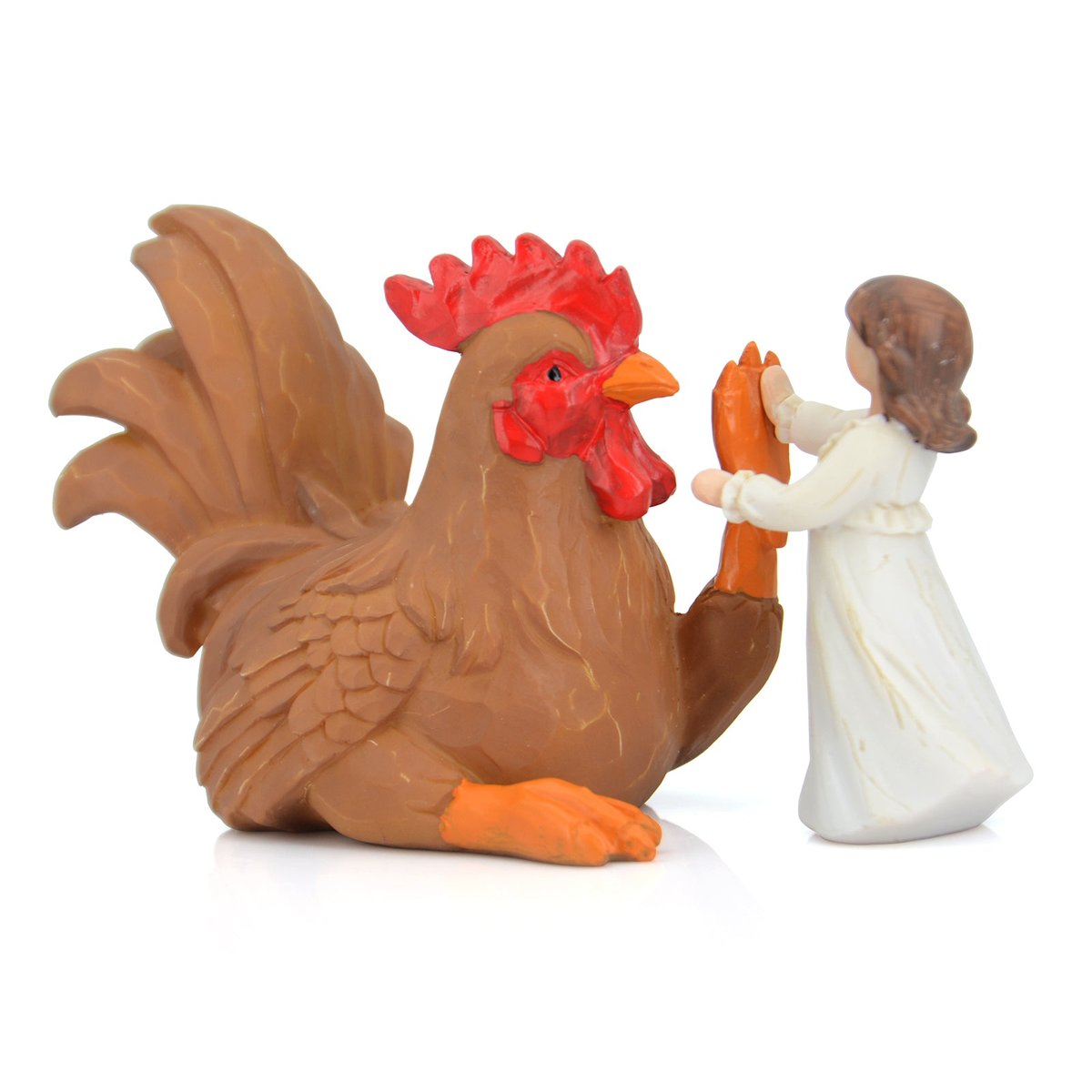 Chicken Figurines Statue Gifts for Women Rooster Table Ornament for Farmhouse Country Home Indoor Decorations Resin Roosters Decor as Chicken Lover Funny Gifts Hand-Painted Sculpted