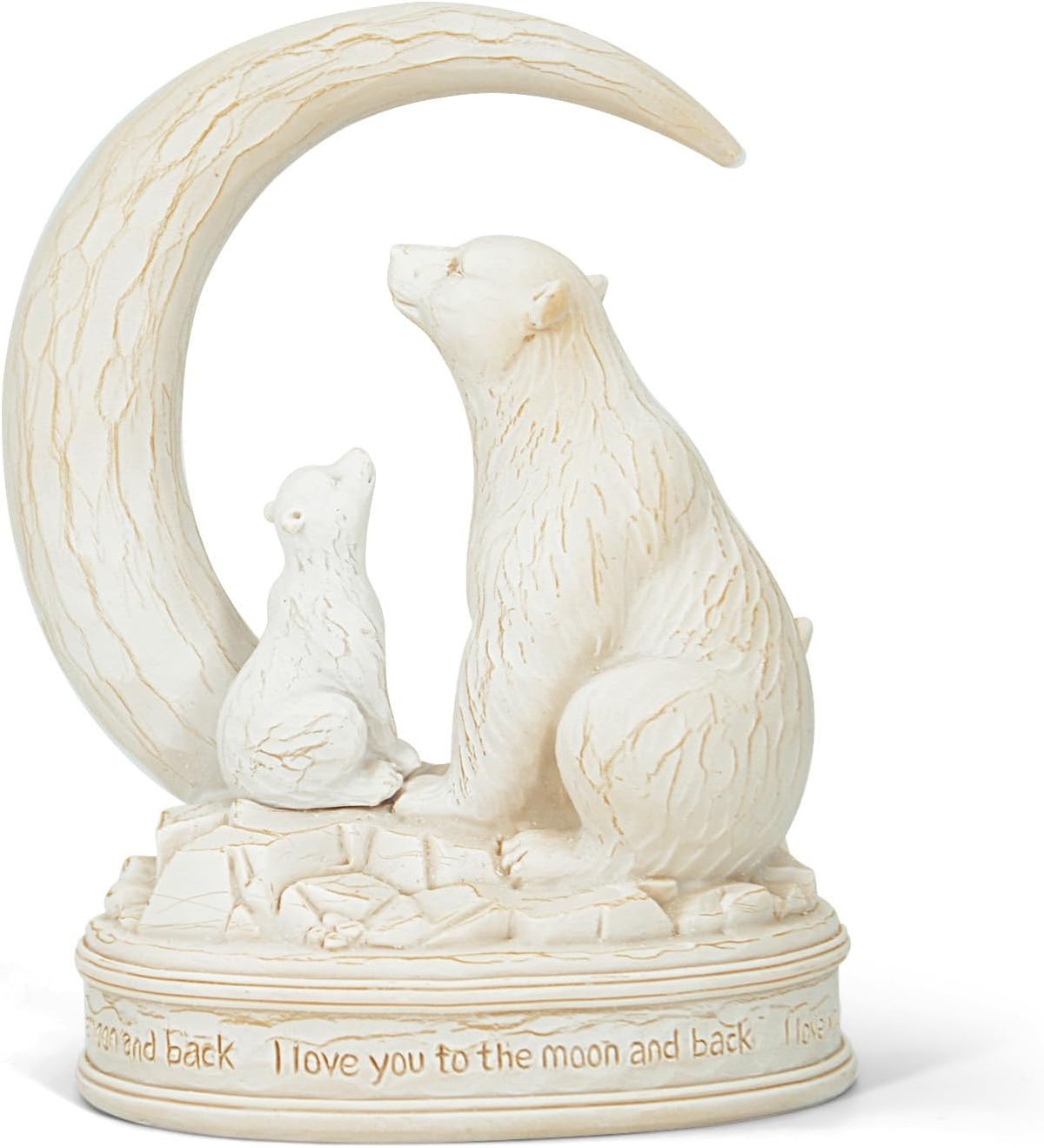 Moon and Polar Bear Figurine Gifts for Daughter Granddaughter Mom Grandma Grandson Birthday Anniversary Christmas Decorations Sculpted Hand-Painted Room Decor