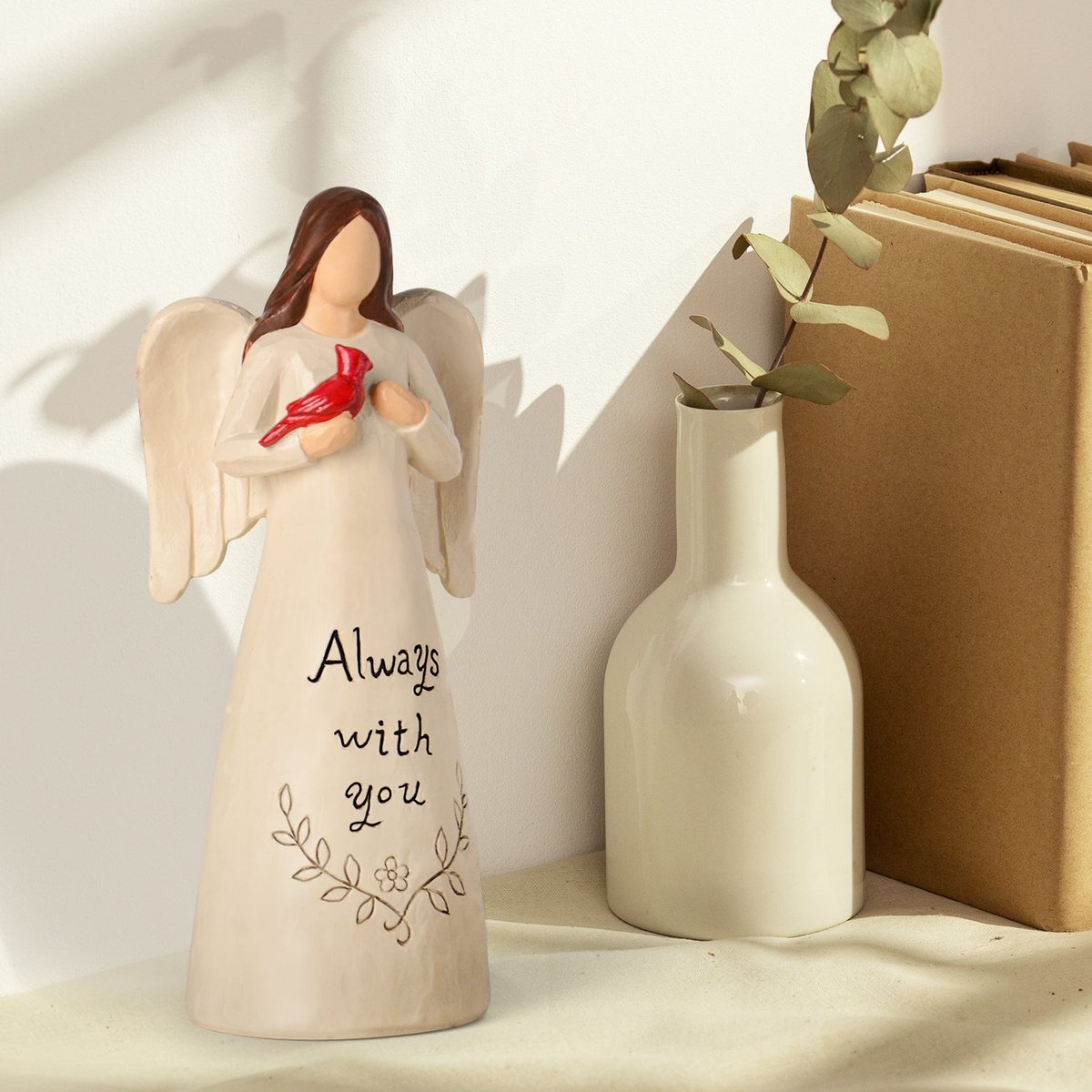 Cardinal Gifts for Women – Christmas Red Cardinal Decor Angel Figurine, Sympathy Gifts for Loss of Loved One, Grief Gifts for Women, Memorial Bereavement Gifts — view 5