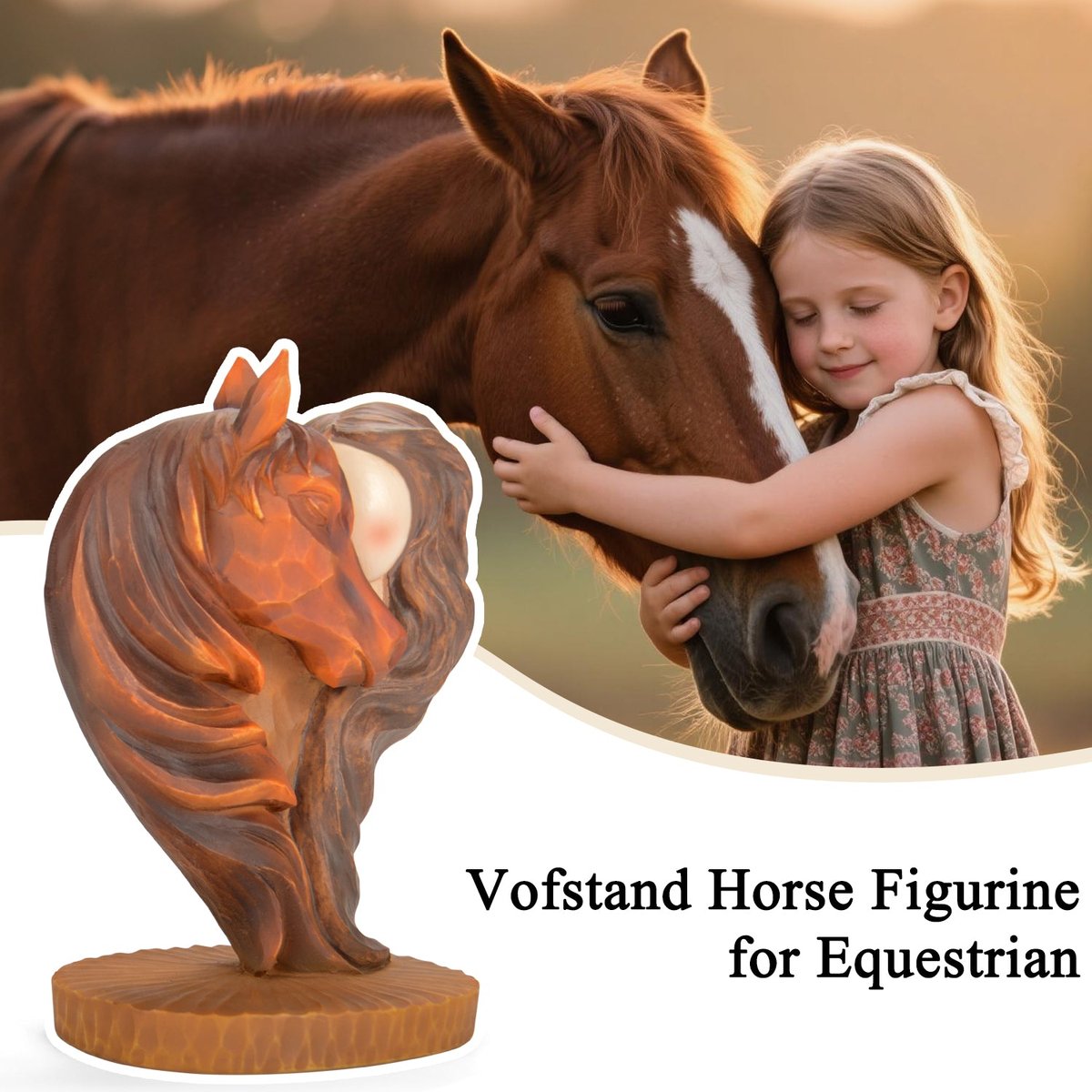 Horse Gifts for Girls Women - Horse Stuff Figurine Gifts for Horses Lovers Women Sculpted Hand-Painted Resin Cowgirl Equestrian Memorial Gift — view 5