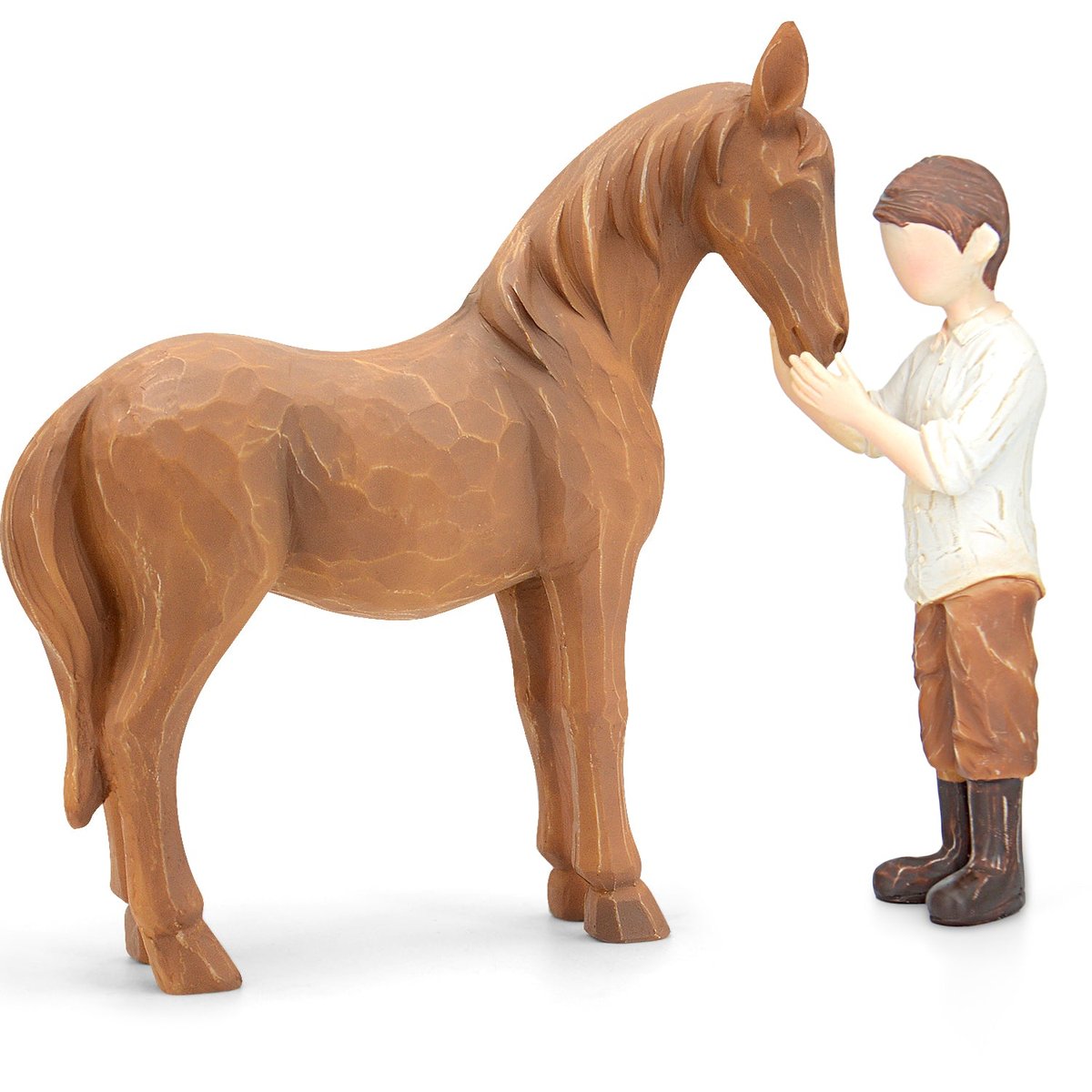 Horse Stuff Cowboys Gifts Christmas - Cowboy Embraces Horse Figurine Gifts for Horses Lovers Sculpted Hand-Painted Resin Horses Decor Equestrian