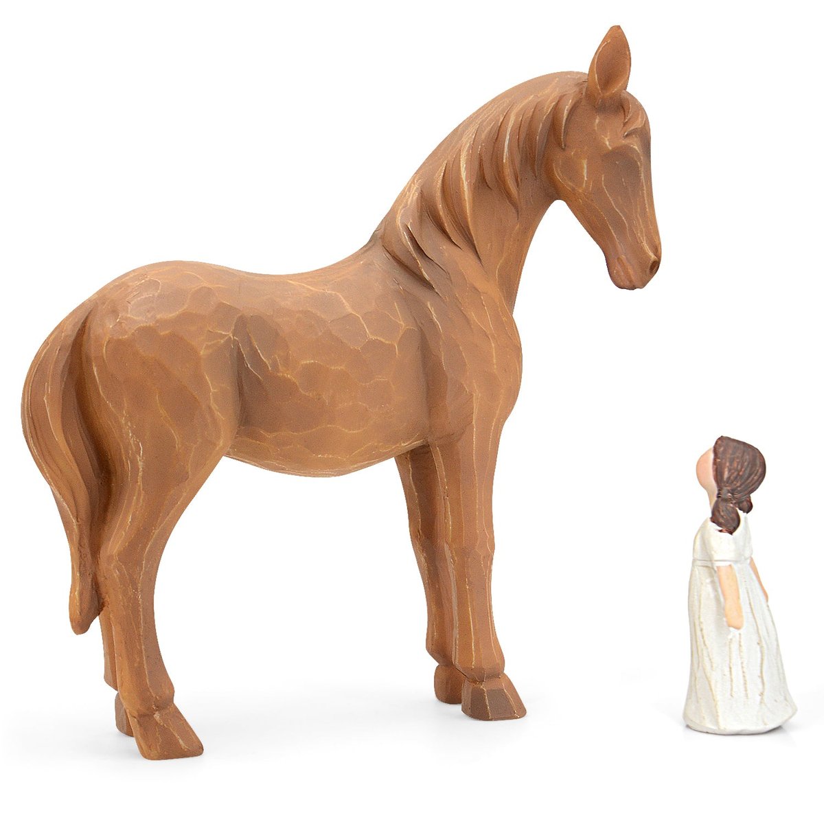 Horse Gifts for Girls - Girl & Horse Figurine Gifts for Horses Lovers Women Sculpted Hand-Painted Resin Horses Stuff Decor Equestrian Cowgirl — view 2