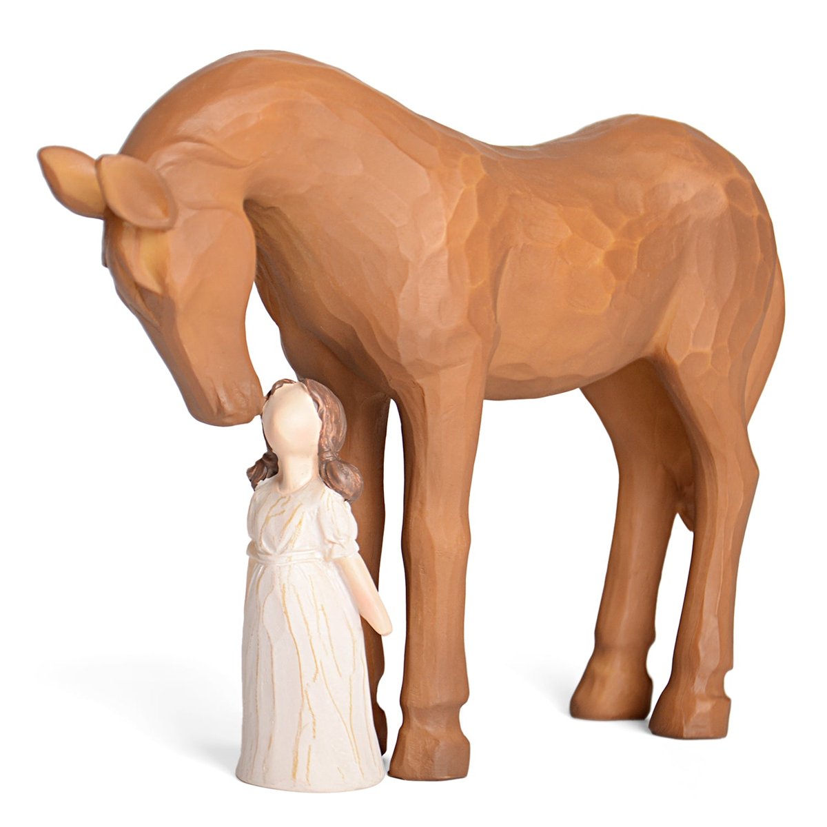 Horse Gifts for Girls - Girl & Horse Figurine Gifts for Horses Lovers Women Sculpted Hand-Painted Resin Horses Stuff Decor Equestrian Cowgirl — view 3