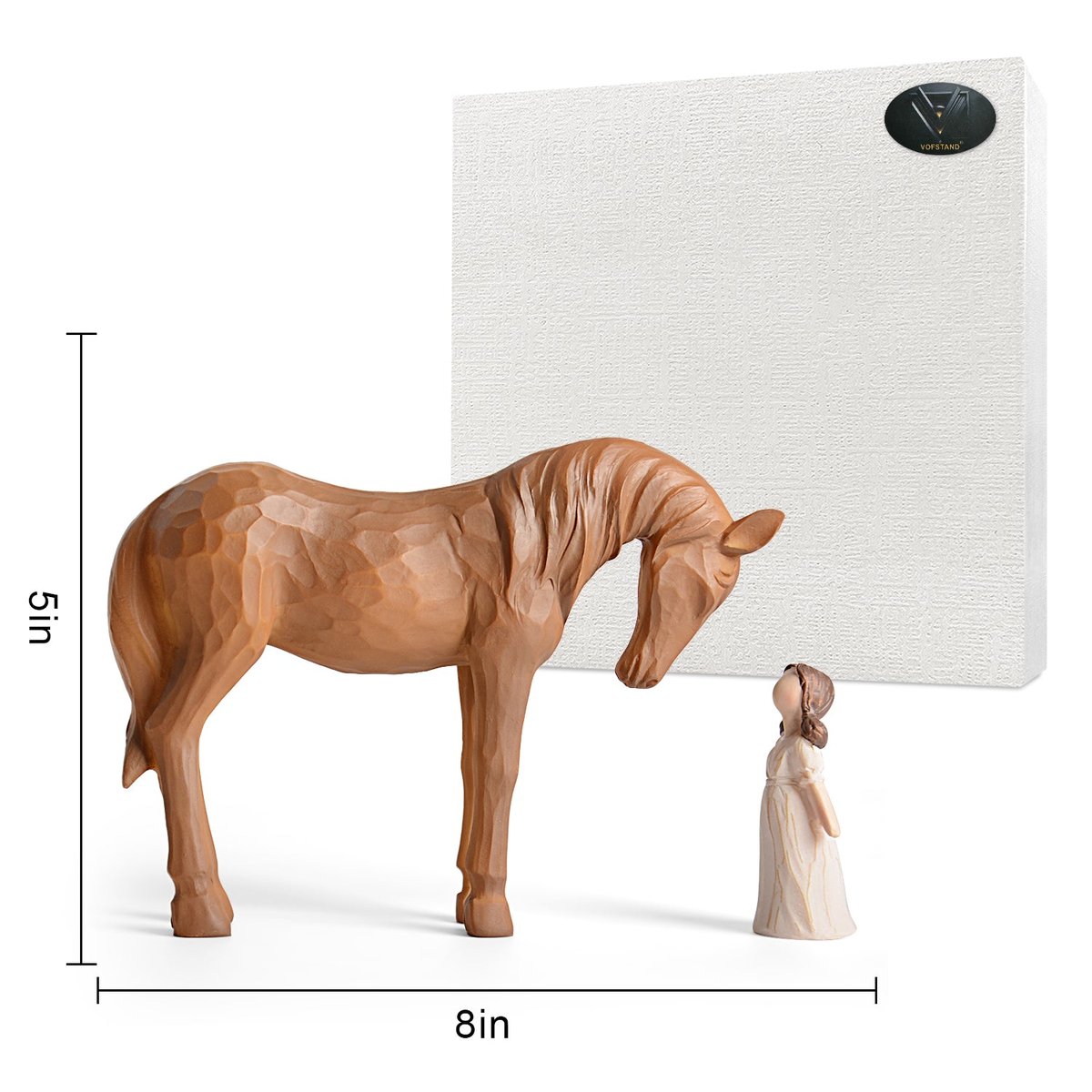 Horse Gifts for Girls - Girl & Horse Figurine Gifts for Horses Lovers Women Sculpted Hand-Painted Resin Horses Stuff Decor Equestrian Cowgirl — view 5