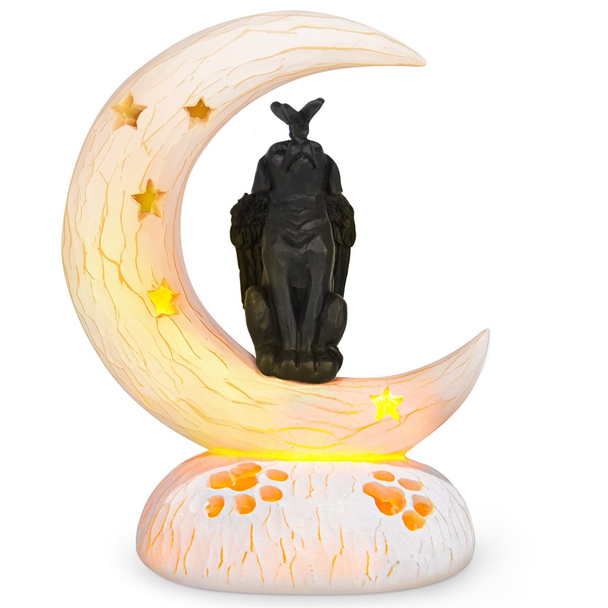 VOFSTAND Dog Memorial Gifts for Loss Dog on Moon, Handcrafted Resin Sculpture, Perfect Sympathy Gift for Pet Loss, Home Decor Accent