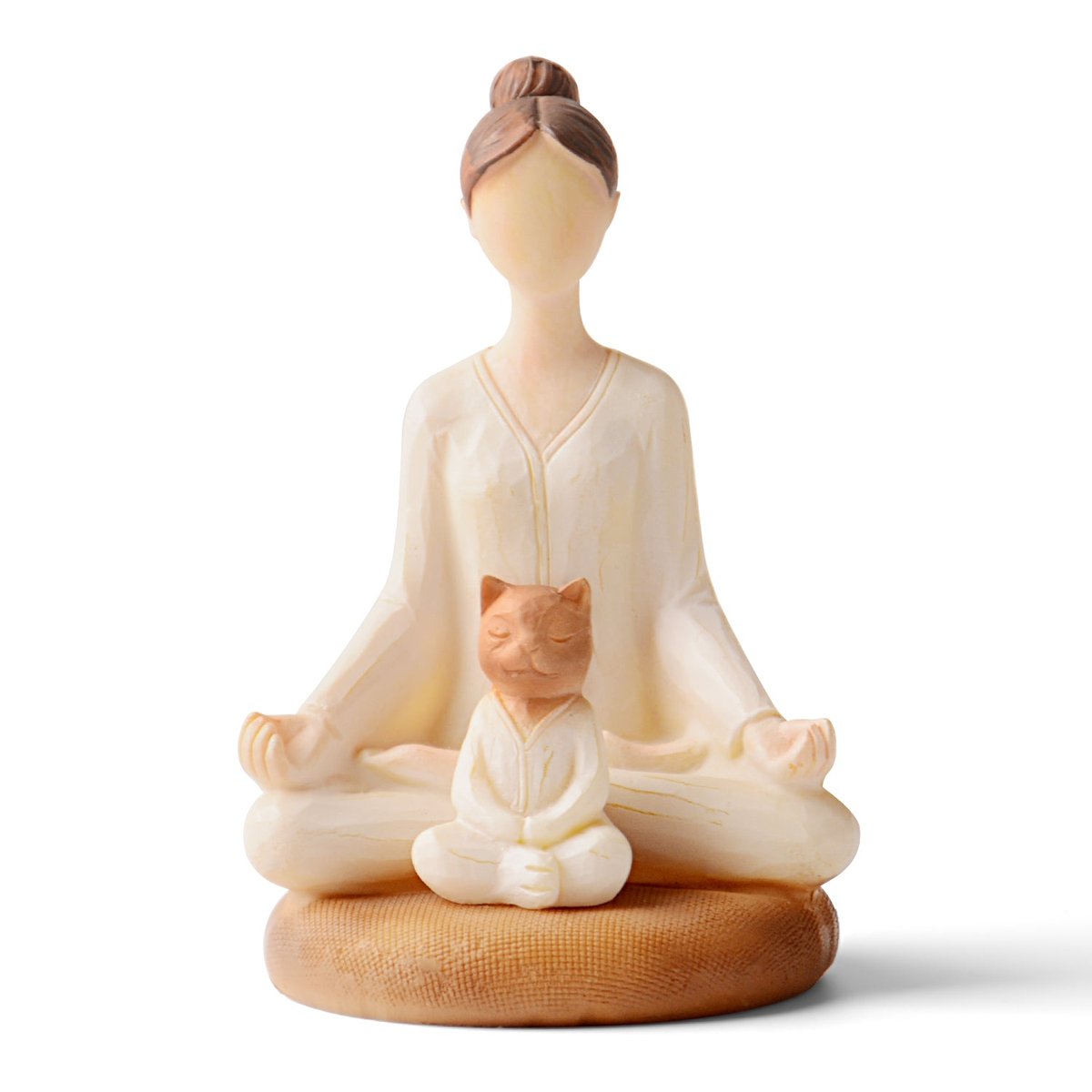 Yoga Meditation Statue Gifts for Women - Mini Yoga Girl with Cat Dog Figurines Gift for Office Cute Relaxation Gifts for Yoga Lovers & Cat Dog Lover Resin Yoga Figurine Decor Table Ornament