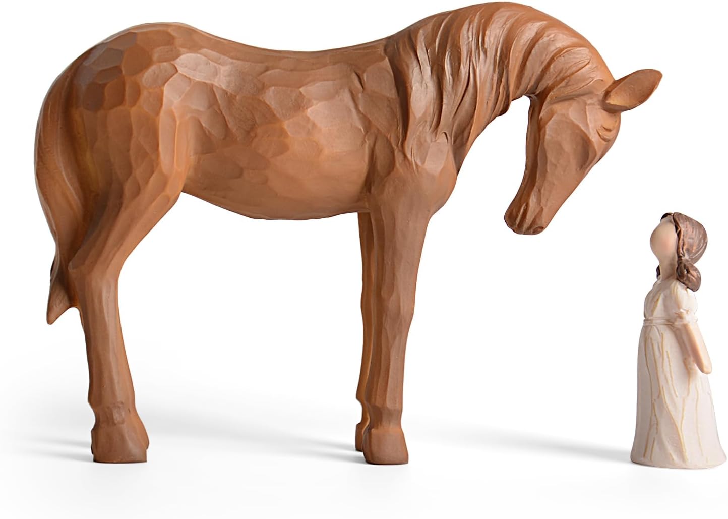 Horse Gifts for Girls - Girl & Horse Figurine Gifts for Horses Lovers Women Sculpted Hand-Painted Resin Horses Stuff Decor Equestrian Cowgirl