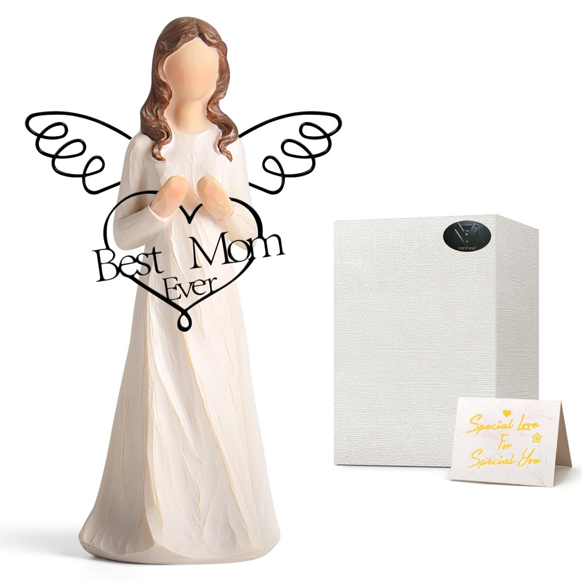 Best Mom Ever Angel Figurine for Women, Hand-Painted Resin Keepsake Gift
