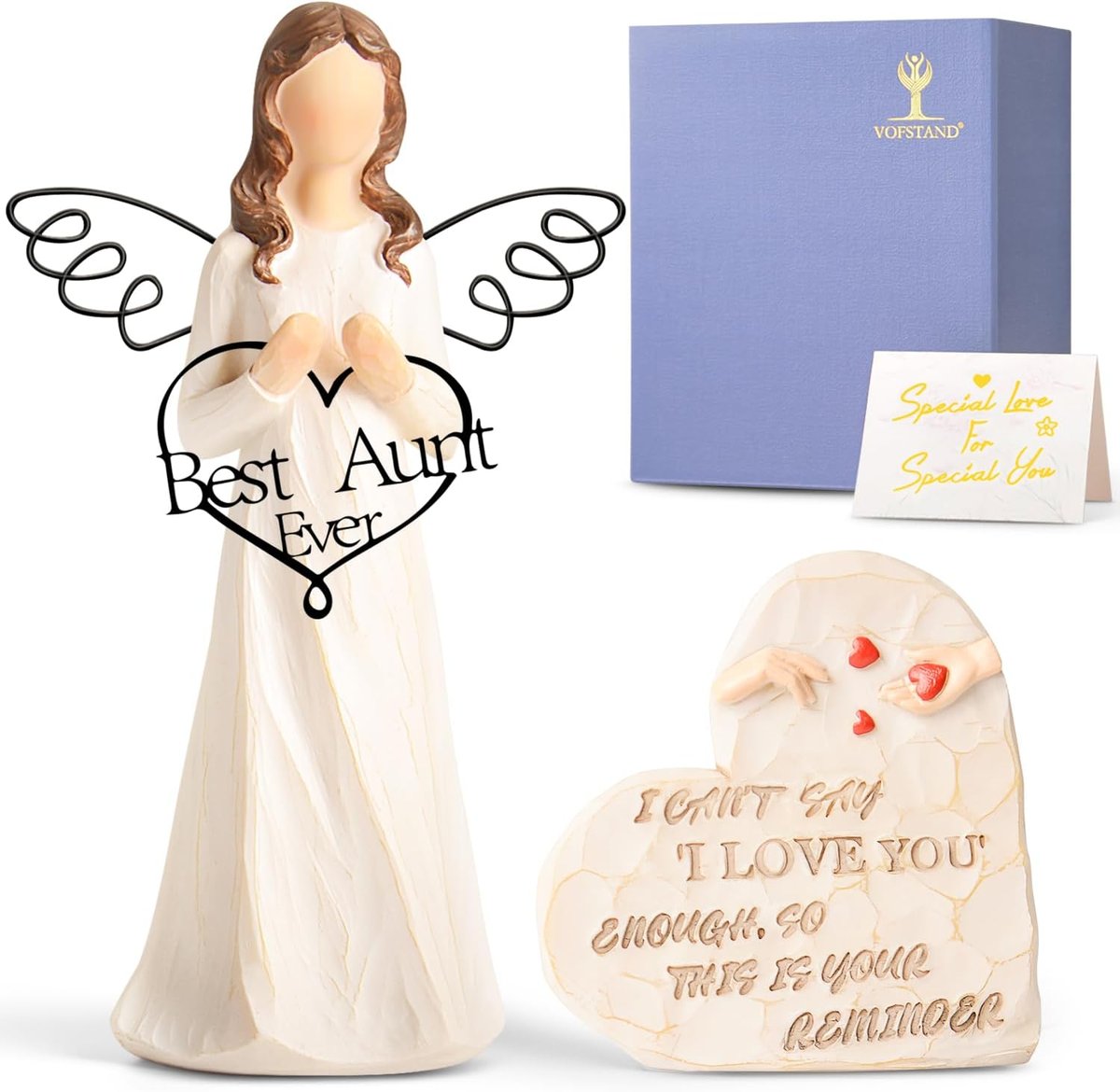 Best Aunt Ever Angel Figurine for Women, Hand Painted Resin Keepsake Gift