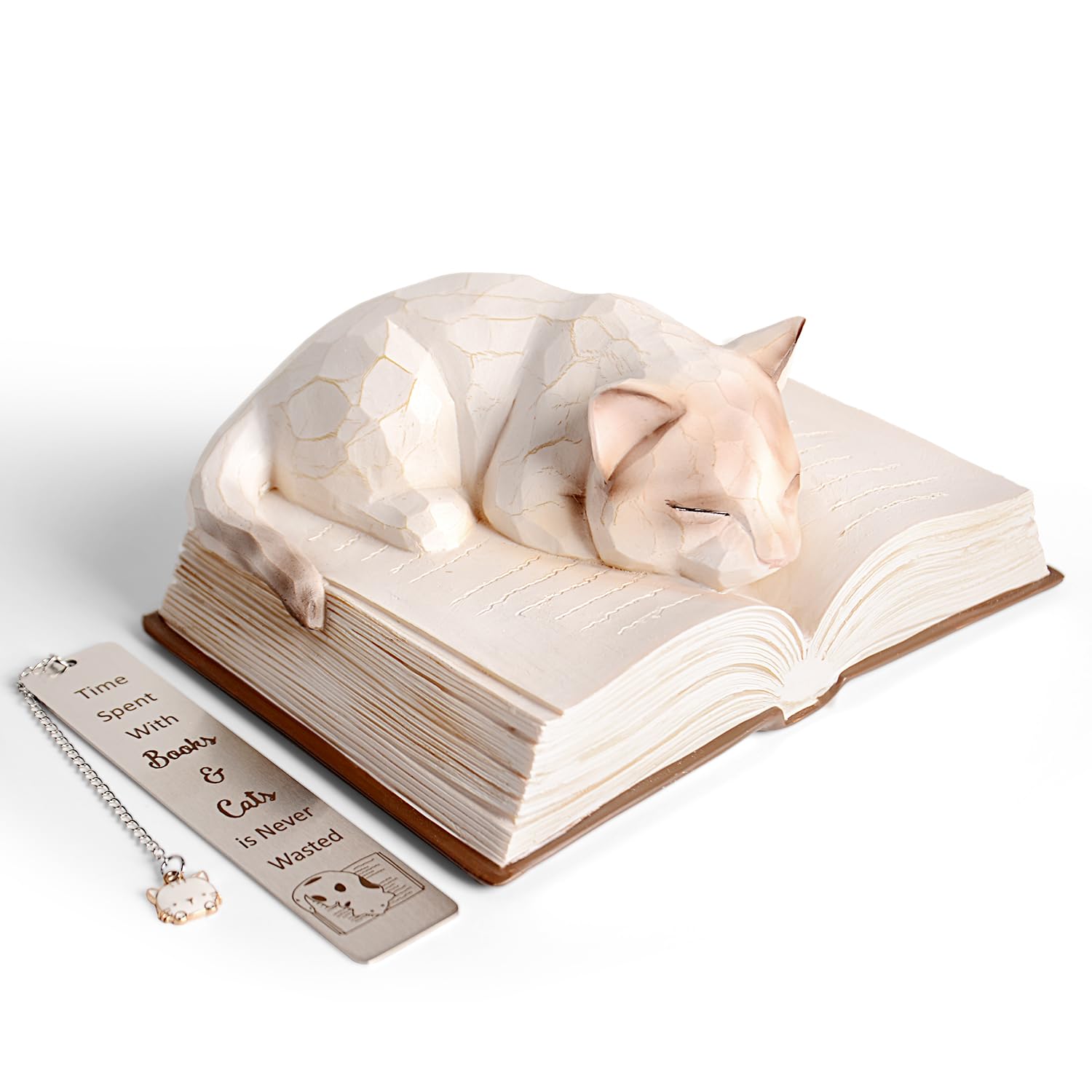 Vofstand Cat Book Figurines for Women Girl — view 4