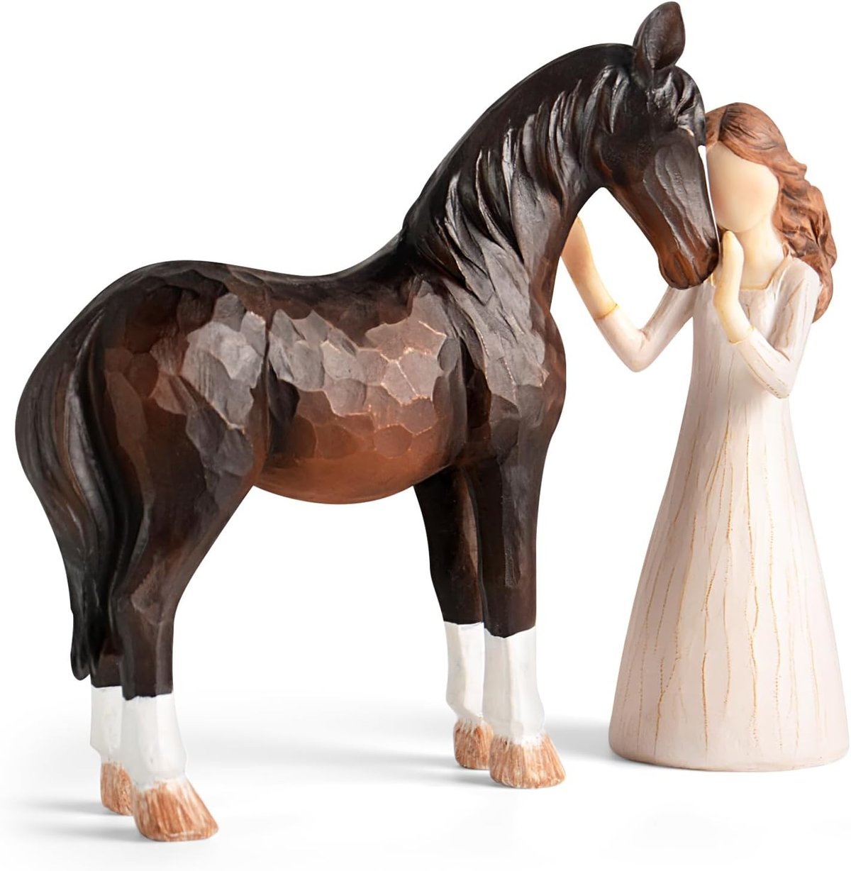 Vofstand Horse Gifts for Women - Equestrienne Embraces Horses Figurine