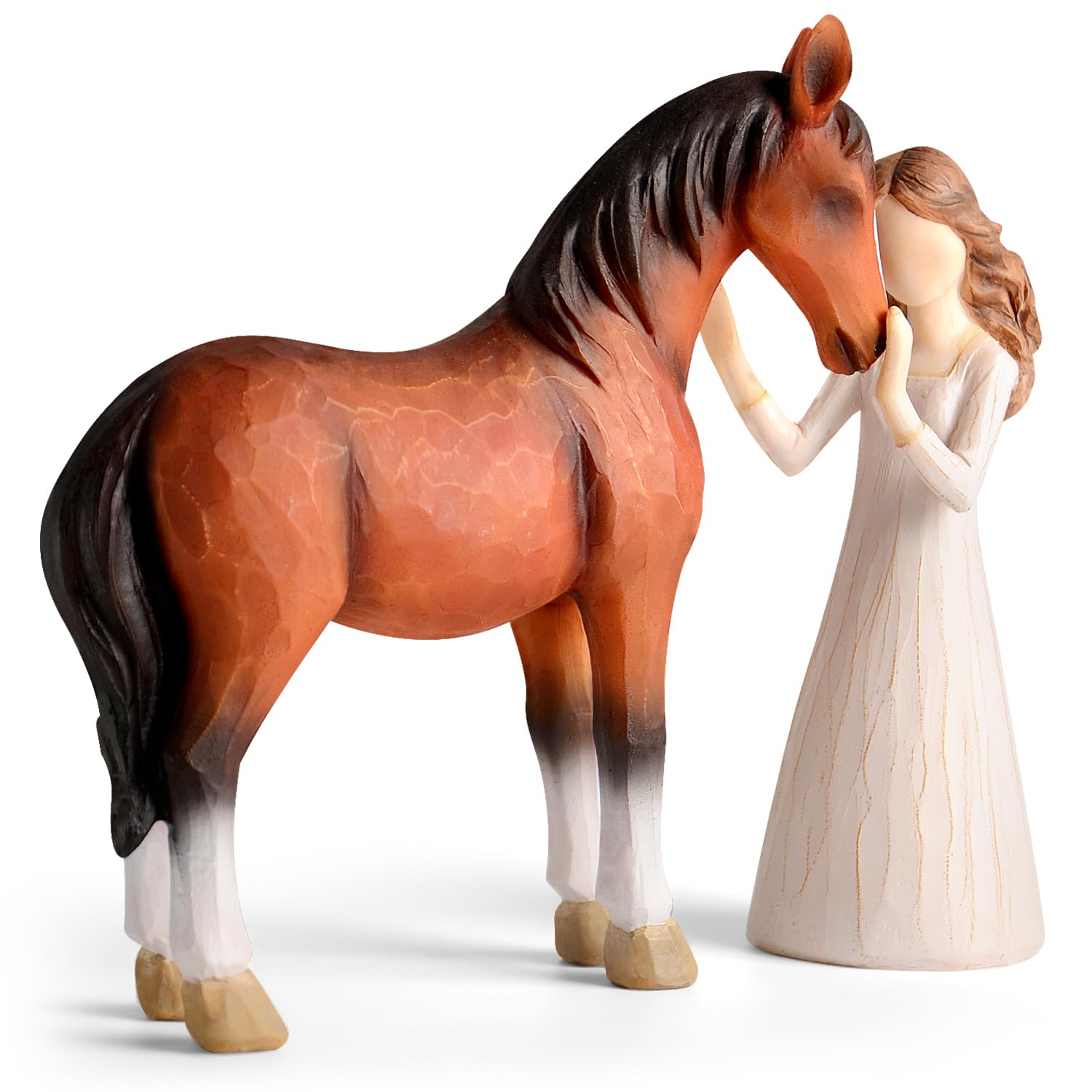 Horse Gifts for Girls - Girl & Horse Figurine Gifts for Horses Lovers Women Sculpted Hand-Painted Resin Horses Stuff Decor Equestrian Cowgirl — view 9