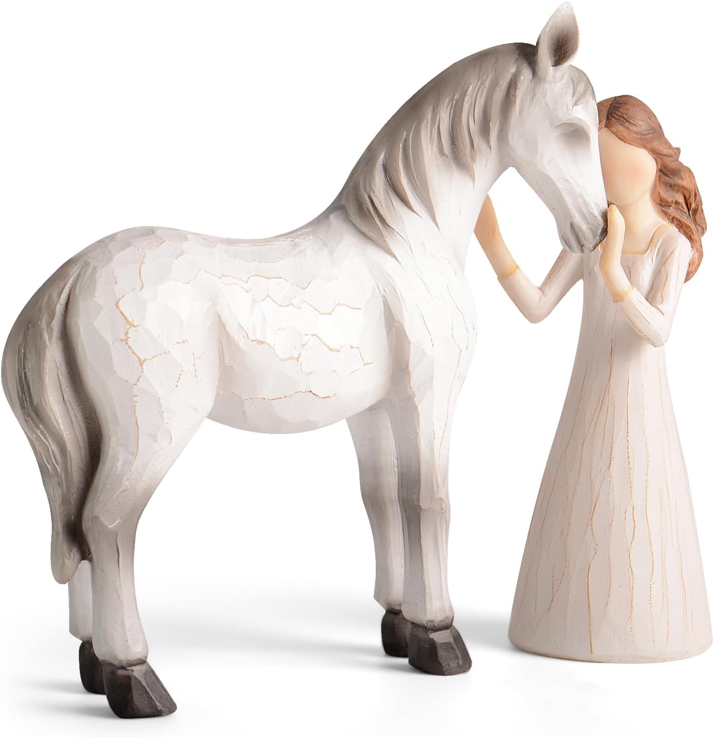 Horse Gifts for Girls - Girl & Horse Figurine Gifts for Horses Lovers Women Sculpted Hand-Painted Resin Horses Stuff Decor Equestrian Cowgirl — view 10