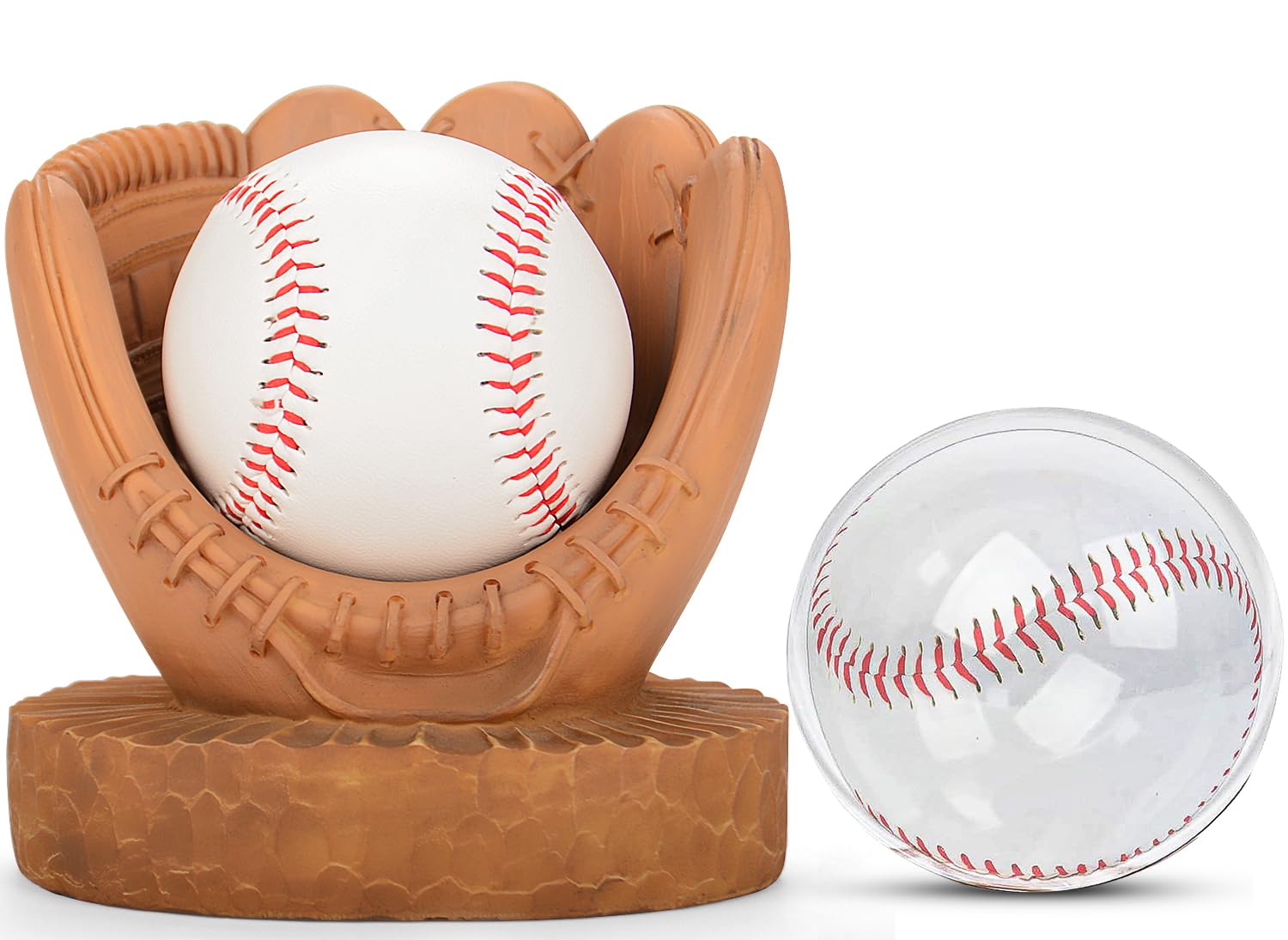 Baseball Display Case Baseball Holder: Baseball Stand Holders Balls Display Set Baseball Gifts for Boys, Sons, Men,Team Player Resin Baseball Figurines Baseball Collector Memorabilia Baseball Gifts