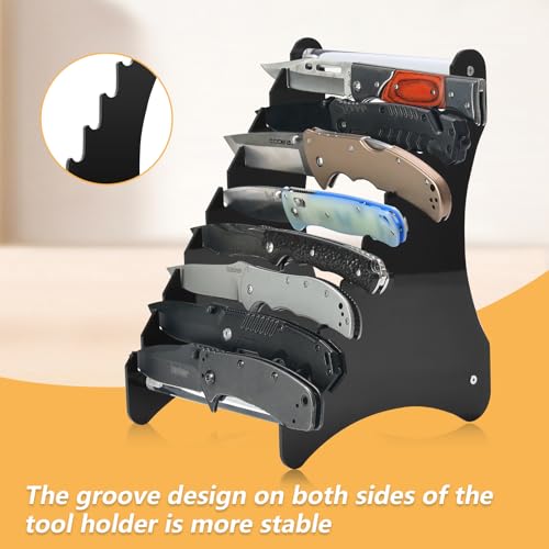 Acrylic Knife Display Stand, Fixed Blade Knife Series Display Stand/Case - Knife Holder for fixed-blade knives, Holds 8 Knives — view 2