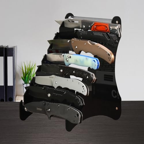 Acrylic Knife Display Stand, Fixed Blade Knife Series Display Stand/Case - Knife Holder for fixed-blade knives, Holds 8 Knives — view 4