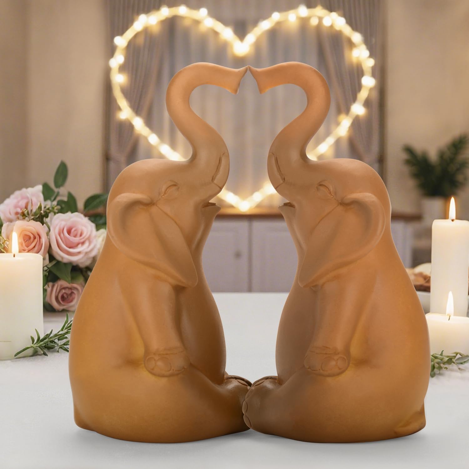VOFSTAND Loving Pair of Elephants Elephant for Women White — view 3