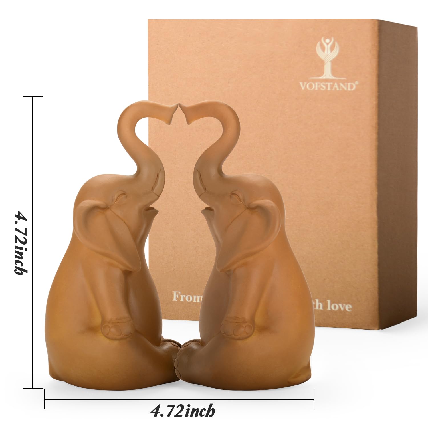VOFSTAND Loving Pair of Elephants Elephant for Women White — view 6