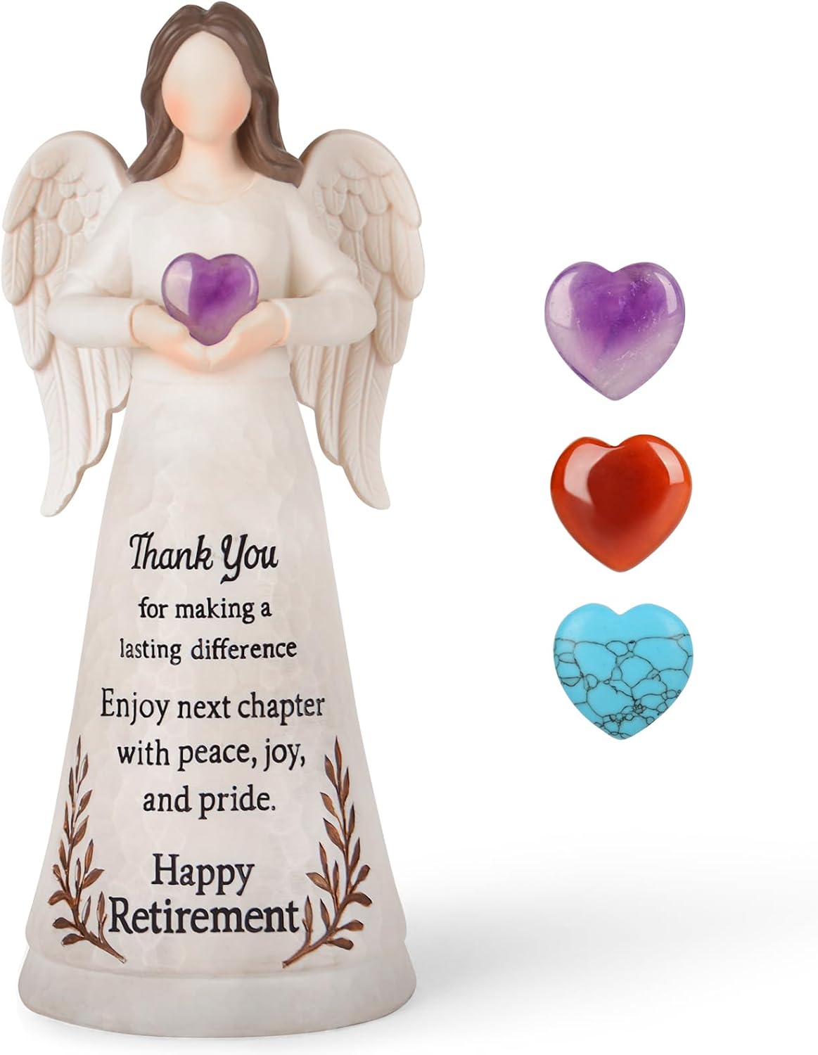 Retirement Gift for Woman 2025 - Happy Retirement Gifts for Teacher Coworker Nurses Boss Mom Grandma Sister Retirees Women Retired Party Decoration with Large 8.2" Angel Figurine