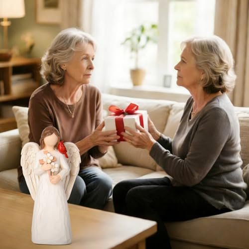 VOFSTAND Cardinal Sympathy Gifts for Loss of Loved One - 6.7” Angel Figurine Statue, Memorial Gifts for Loss of Women Mother Father, Bereavement Grief Remembrance Gift, Hand-Painted Figurine — view 4